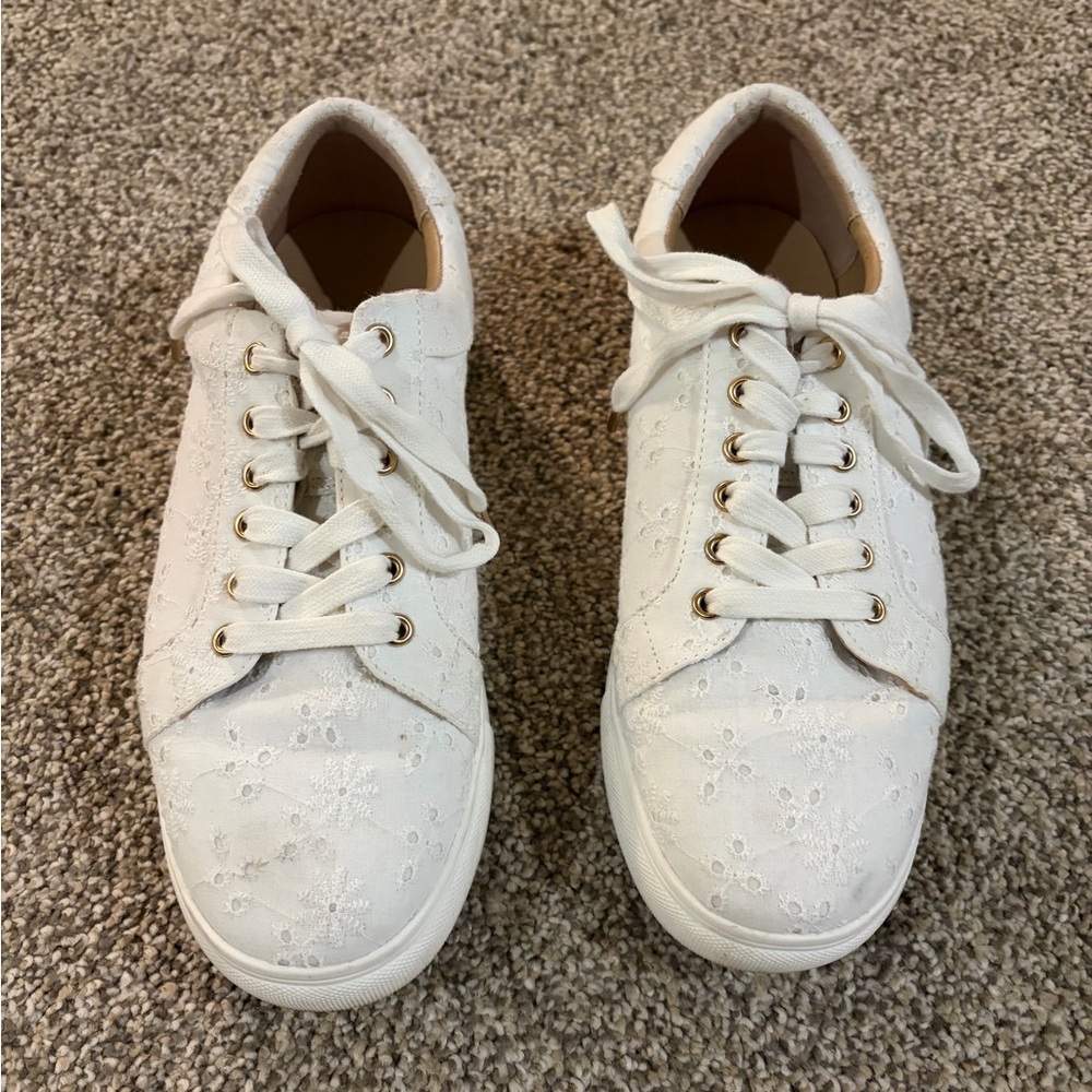 LOFT White Lace Sneakers
